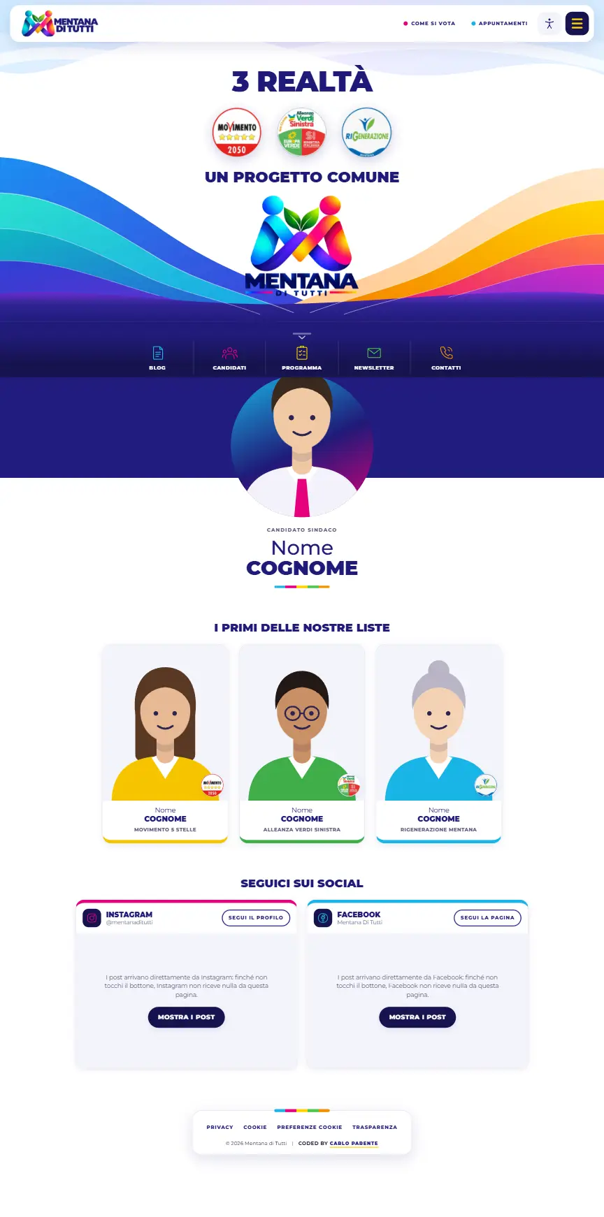 La home page di Mentana Di Tutti